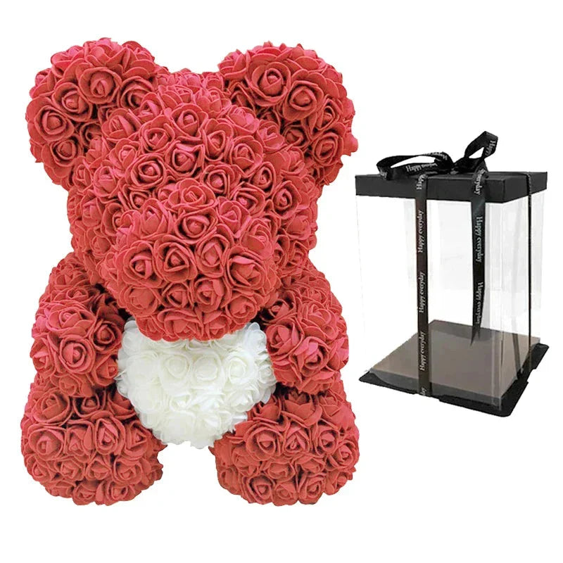 VivaBloom Orso di Rose Romantico | Elegante orso di rose fatto a mano per momenti pieni d'amore
