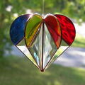 Handmade solar heart made of stained glass