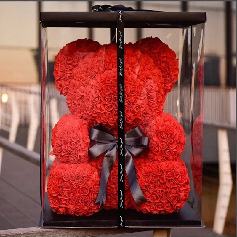 VivaBloom Orso di Rose Romantico | Elegante orso di rose fatto a mano per momenti pieni d'amore