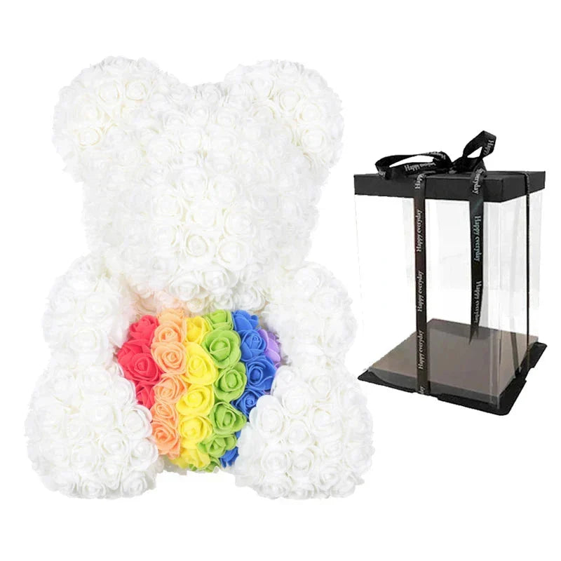 VivaBloom Orso di Rose Romantico | Elegante orso di rose fatto a mano per momenti pieni d'amore
