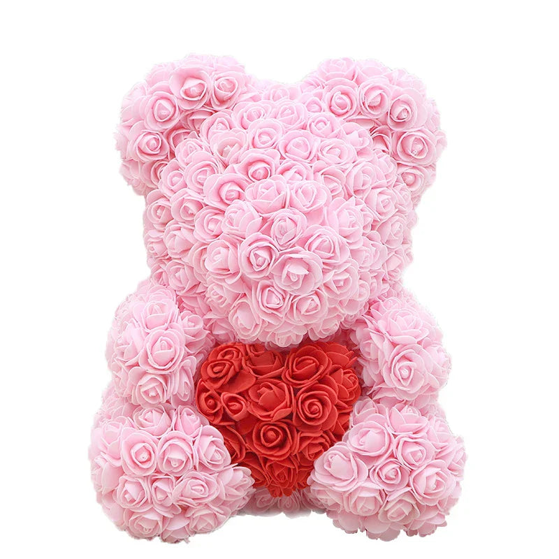 VivaBloom Orso di Rose Romantico | Elegante orso di rose fatto a mano per momenti pieni d'amore