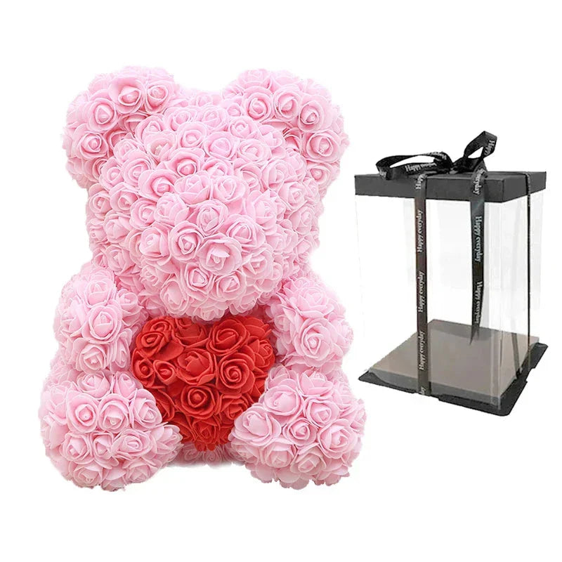 VivaBloom Orso di Rose Romantico | Elegante orso di rose fatto a mano per momenti pieni d'amore