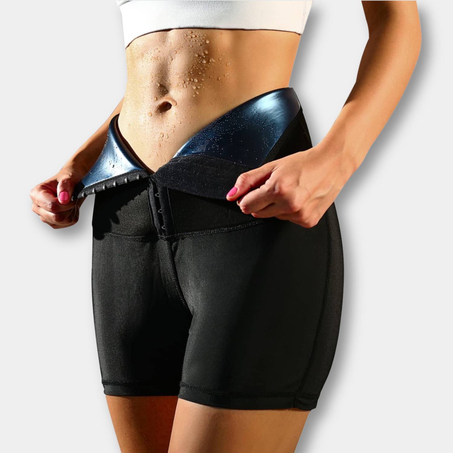 Pantaloni da Sauna a Vita Alta con Trainer per Vita - SweatSculpt