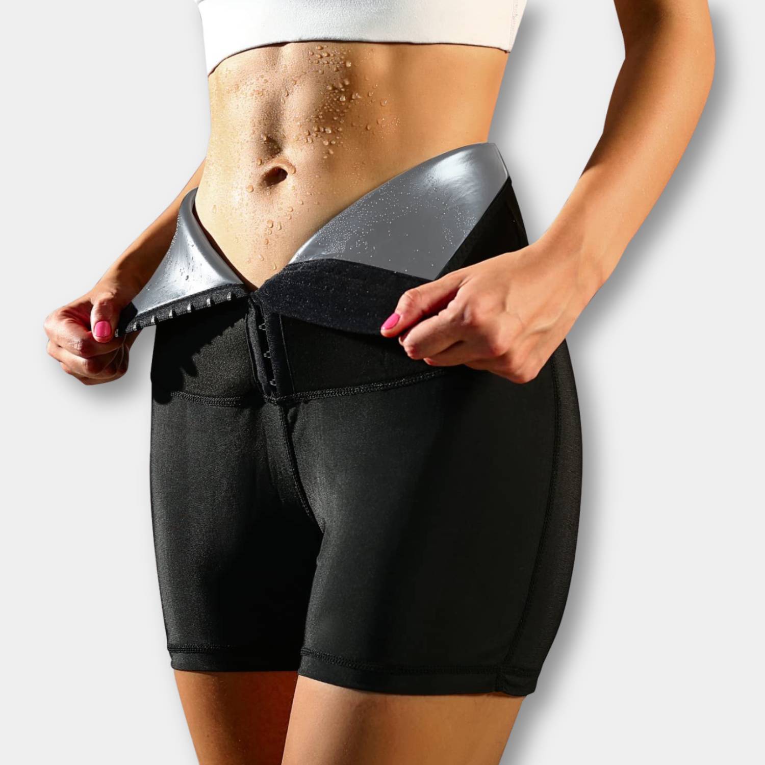 Pantaloni da Sauna a Vita Alta con Trainer per Vita - SweatSculpt