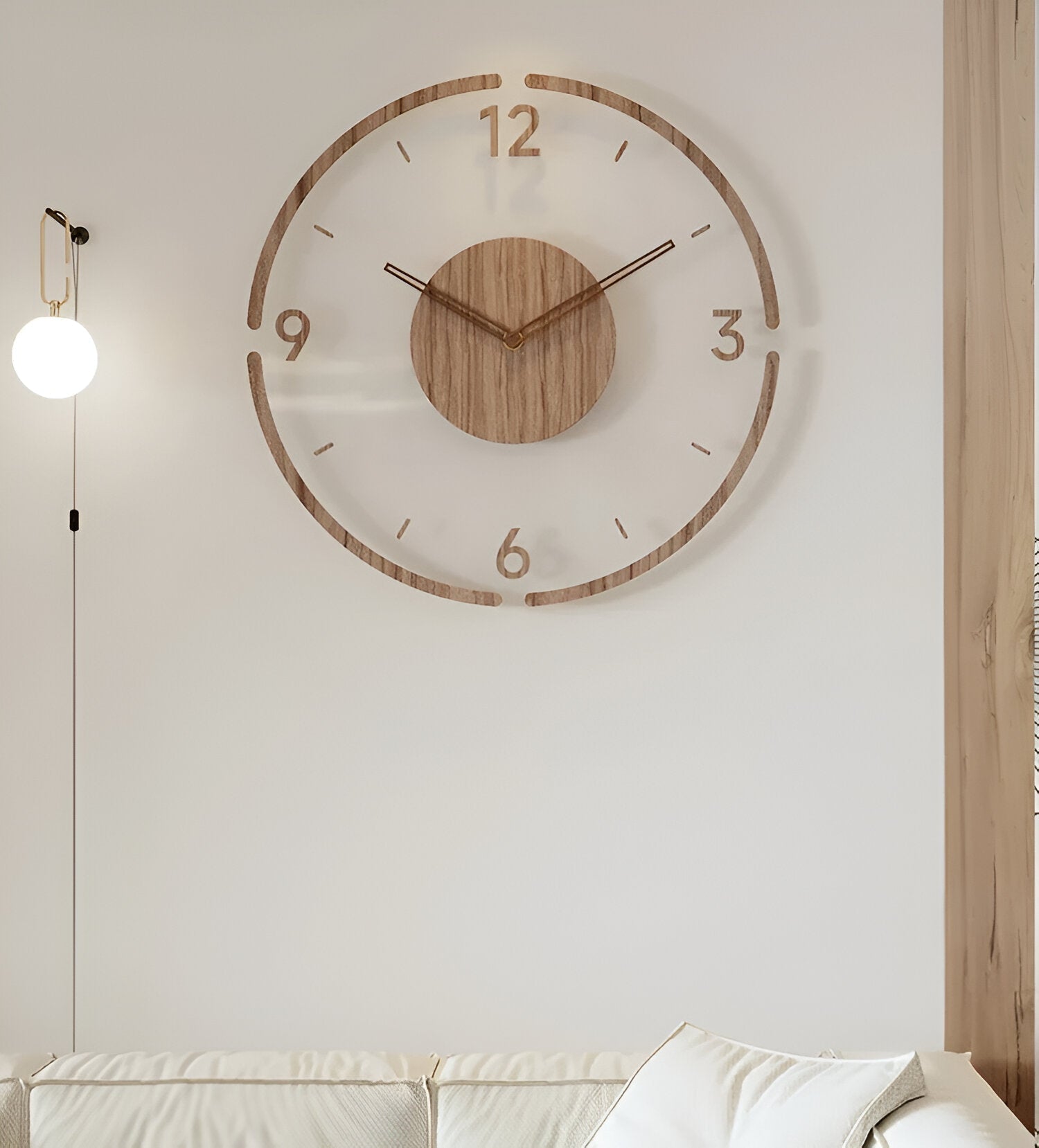 Orologio da parete ClearWood Silent – Design contemporaneo in legno e acrilico