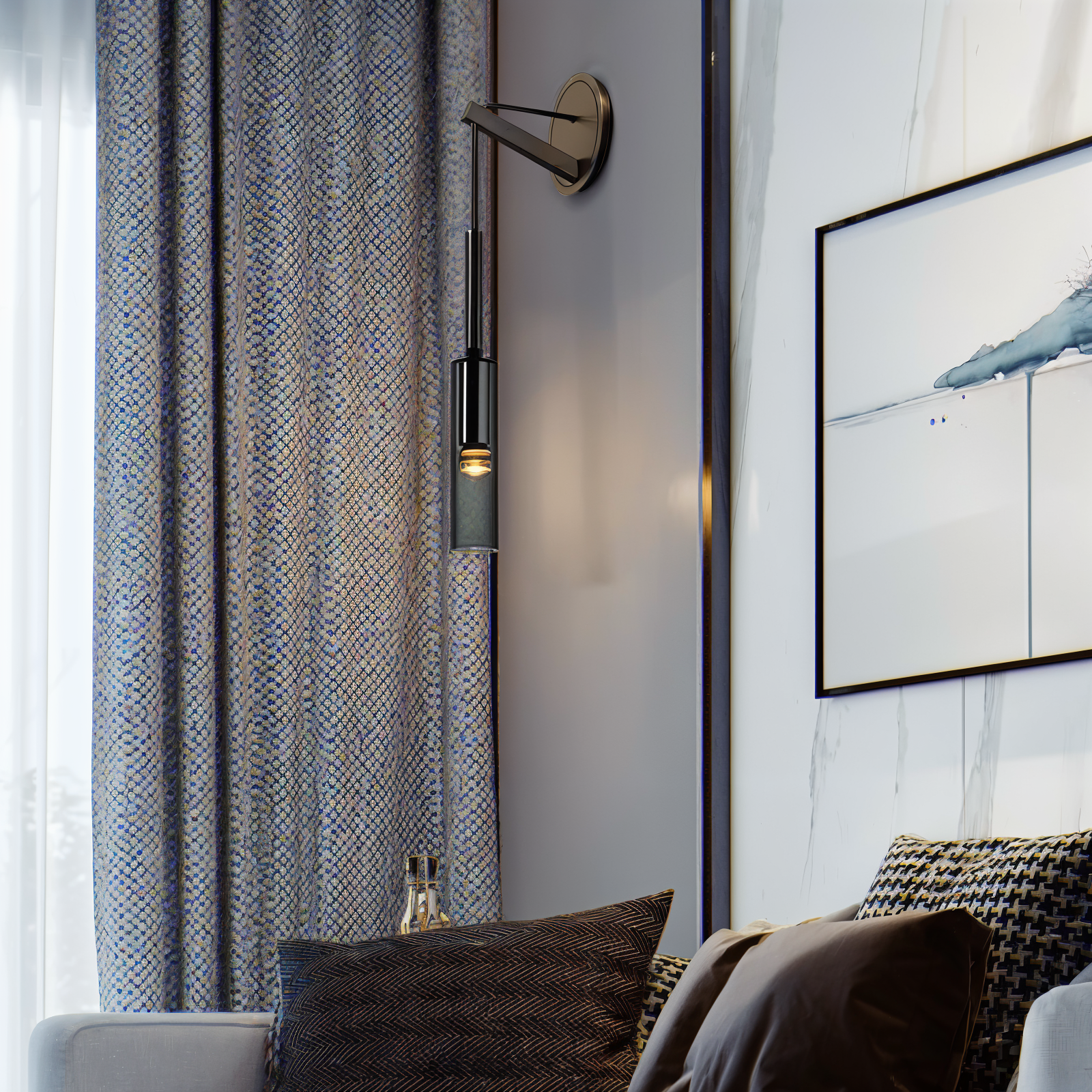 Minimal Wall Light with Smoke Glass – Orvane