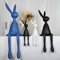 ResinLux Coniglio di Pasqua - Coniglio Moderno Nero/Bianco/Blù Seduto