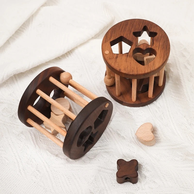 Puzzle in Legno con Forme Base per Bambini – Gioco Educativo per Sviluppare le Abilità Motorie