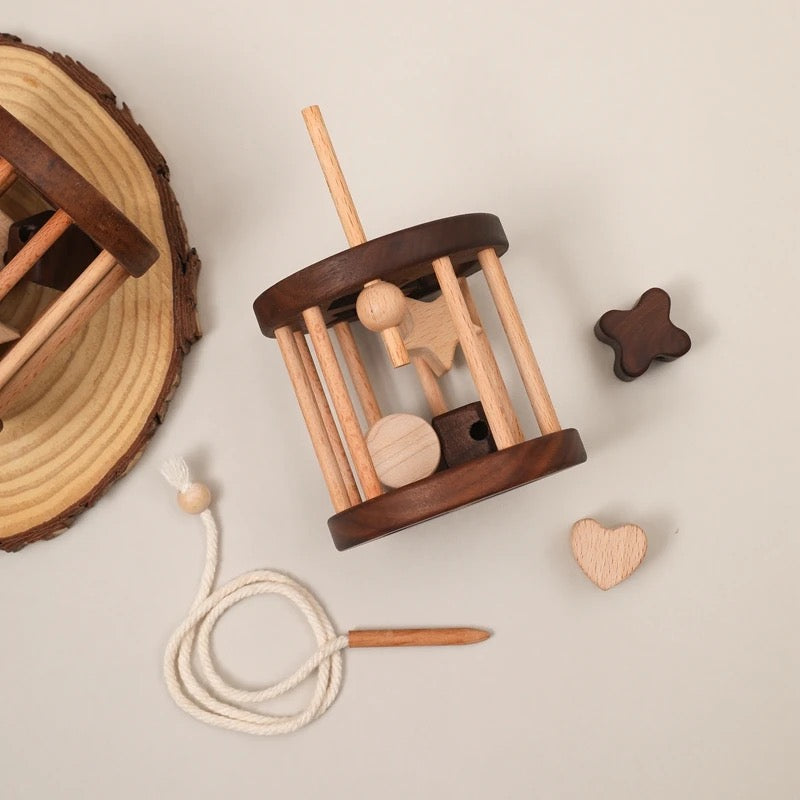 Puzzle in Legno con Forme Base per Bambini – Gioco Educativo per Sviluppare le Abilità Motorie