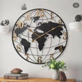 Horloge murale avec grande carte du monde 60 cm