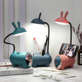 Lampe de Table LED Lapin avec Organiseur pour Stylos – Contrôle Tactile et Recharge USB pour Fille