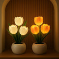 Decorative LED Tulip-Shaped Lamp with Warm Light and Dimmable Illumination
