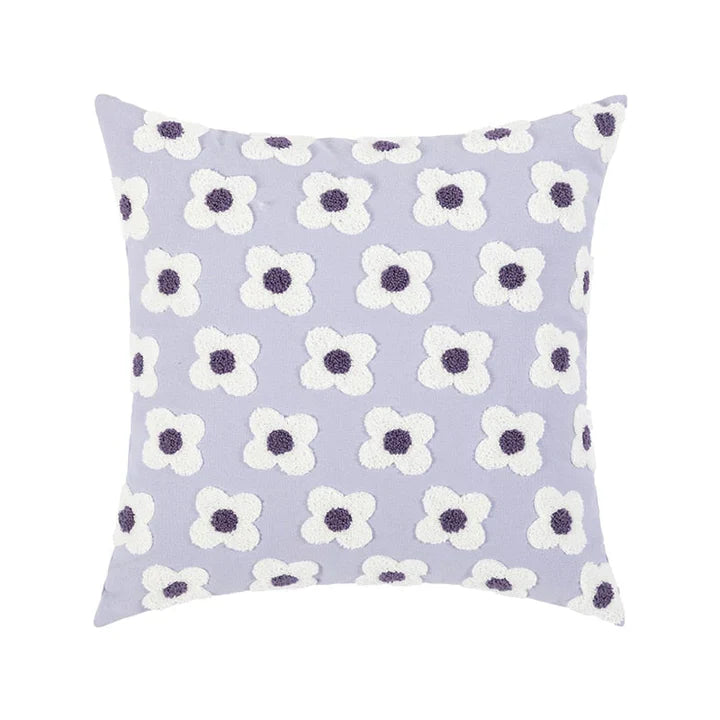 LuxeBloom Artisan Lumbar Pillow Cover Exquisite daisy embroidery for a touch of elegance and comfort in your home decor
