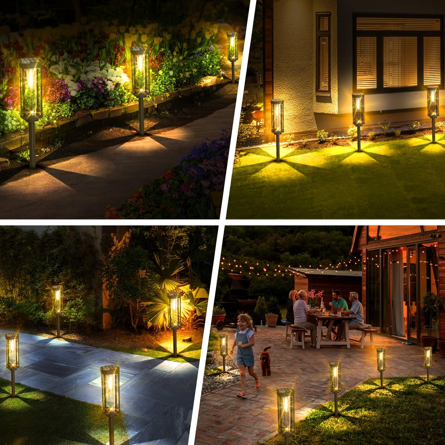 EcoGlow Lampada Solare – Illuminazione Esterna Resistente alle Intemperie con Luce LED Calda