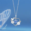 Sterling Silver Heart and Shell Flower Necklace
