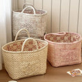 Quilted Floral Storage Basket Various