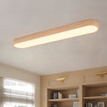 Plafonier LED Oval Nordic Glow com Acento em Madeira