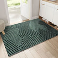 Tapis antidérapant moderne avec motif géométrique ondulé pour entrée