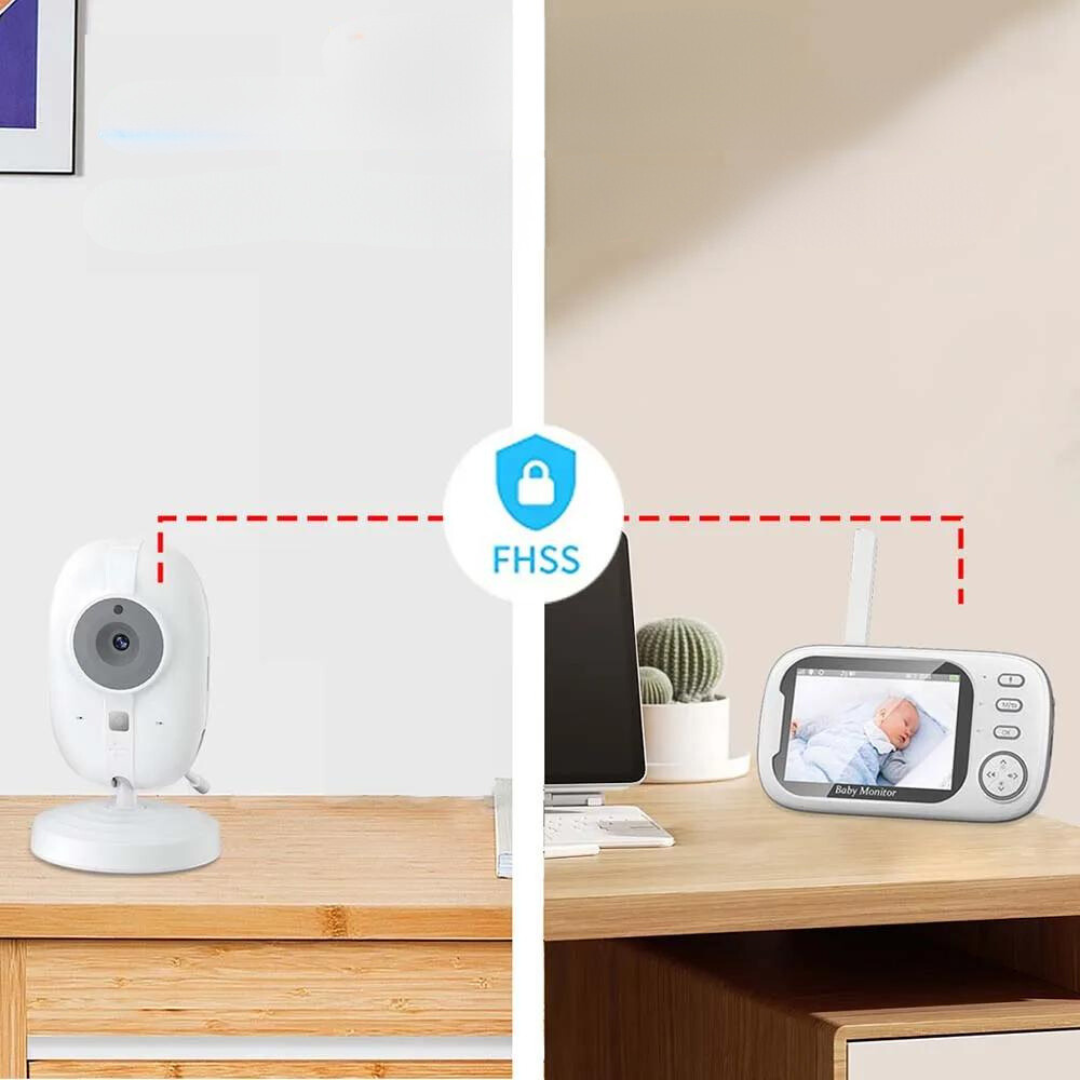 Baby Monitor con Visione Notturna e Audio Bidirezionale – Include Display della Temperatura