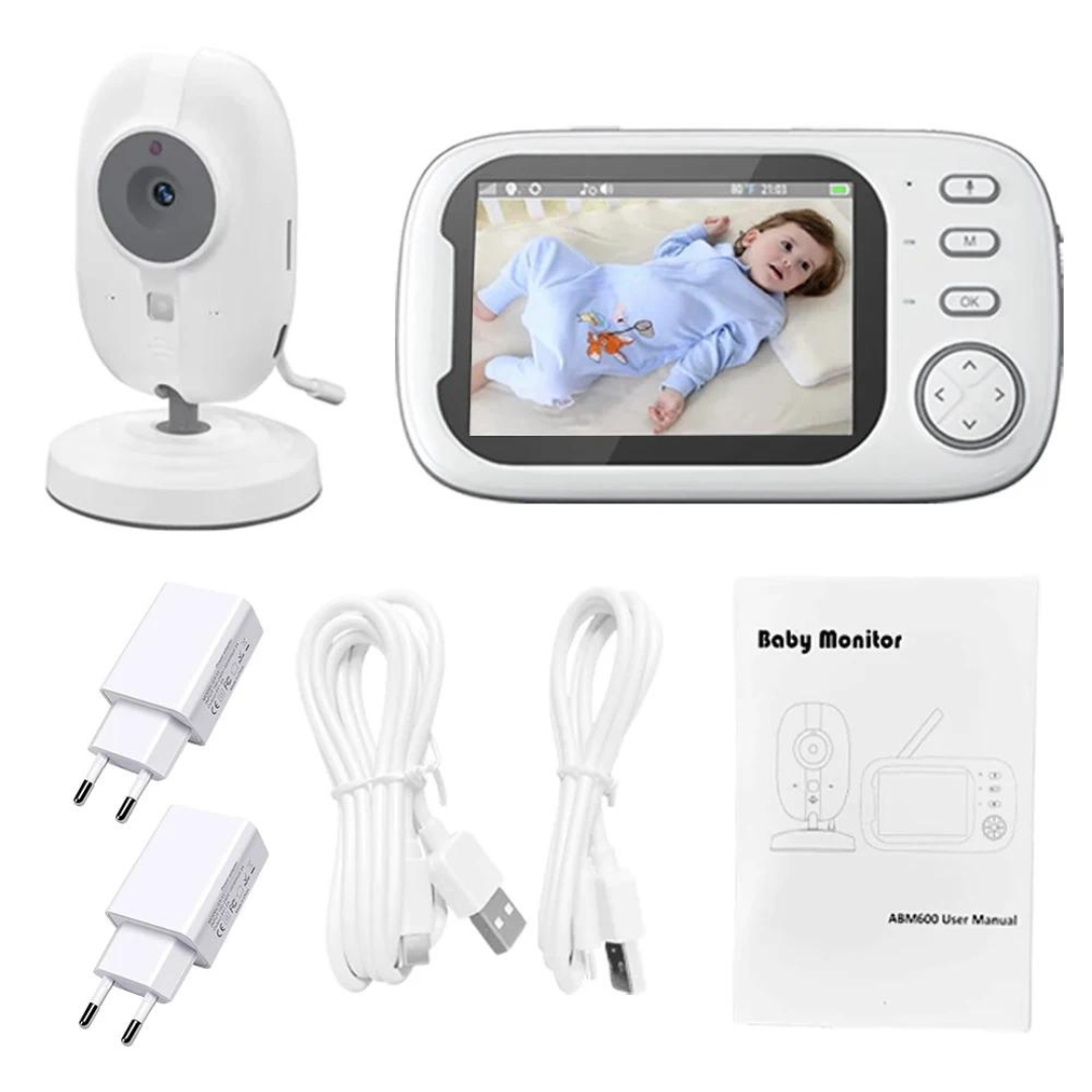 Baby Monitor con Visione Notturna e Audio Bidirezionale – Include Display della Temperatura