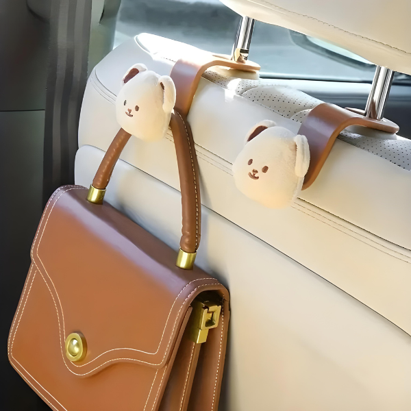 Ganci per Sedile Auto con Design Orsetto – Pratico Stoccaggio per Chi è in Movimento (Compra 1 Prendi 1 Gratis)
