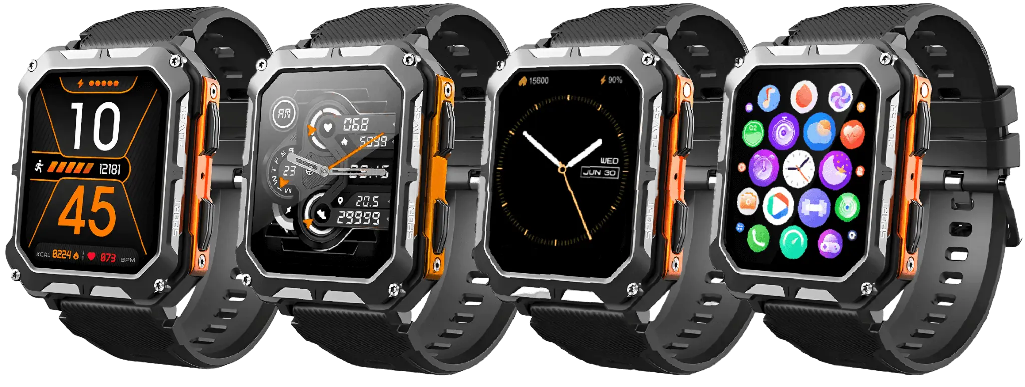 Smartwatch Robusto con Monitor del Battito Cardiaco e Contapassi - EnduranceX
