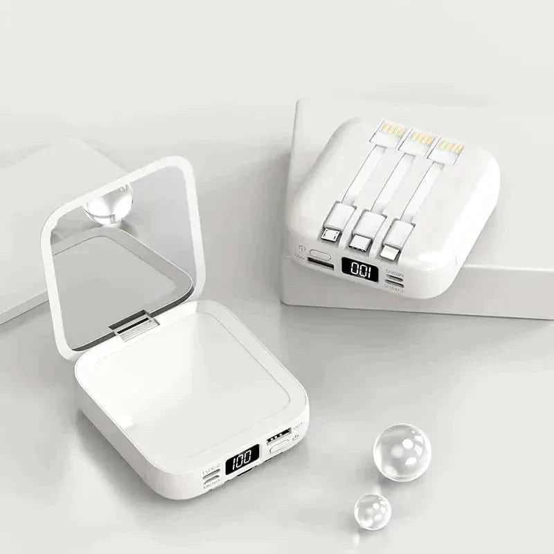 LuxeCharge Mirror Power Bank | Power bank elegante ad alta capacità con display LED e ricarica rapida USB-C