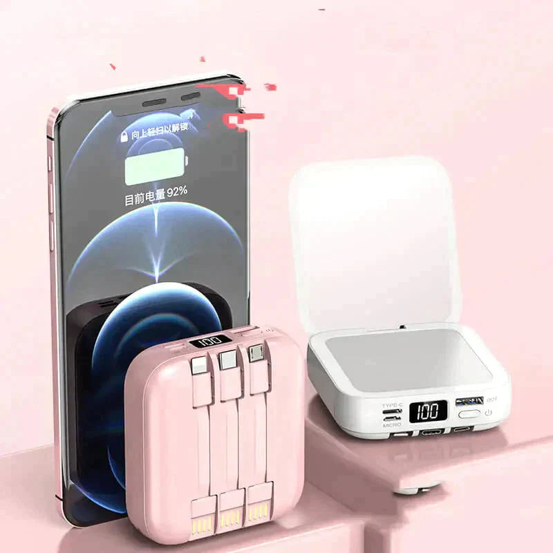 LuxeCharge Mirror Power Bank | Power bank elegante ad alta capacità con display LED e ricarica rapida USB-C