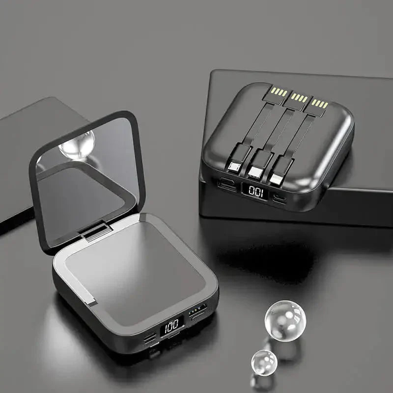 LuxeCharge Mirror Power Bank | Power bank elegante ad alta capacità con display LED e ricarica rapida USB-C