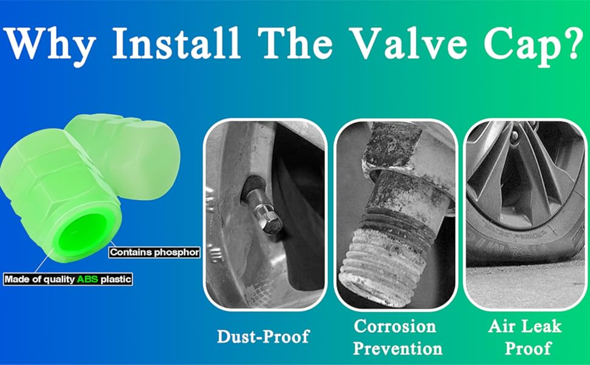 Set di 4 Tappi Valvola Illuminati con Logo – LuxaGlow