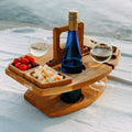 Table de pique-nique en bois amovible avec compartiments pour vin – Idéale pour les activités en plein air