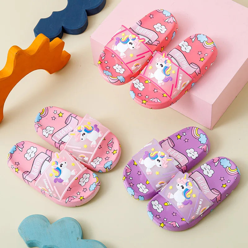 Pantofole Carine a Forma di Unicorno per Bambini – Ideali per Uso Interno e in Bagno