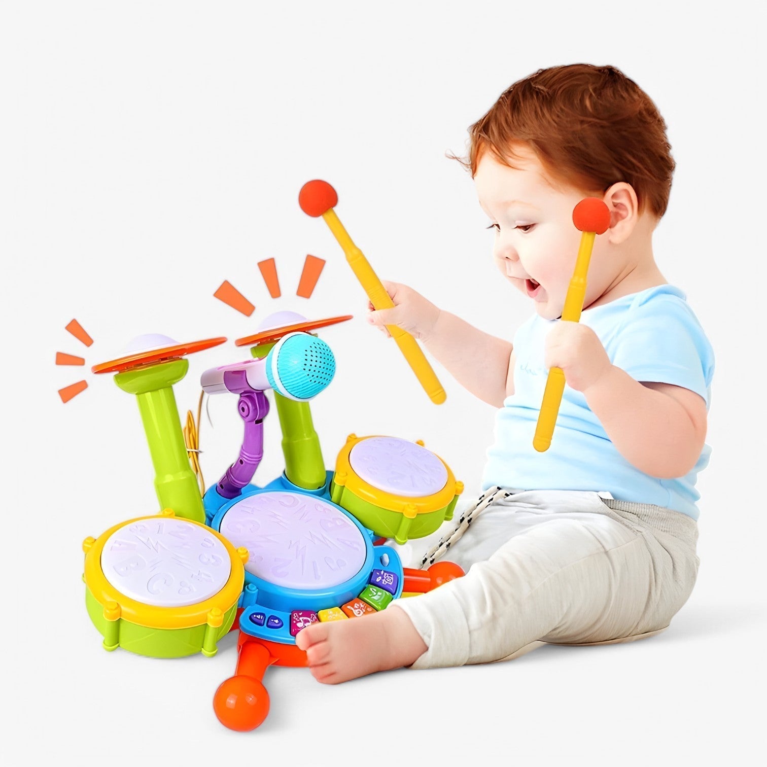 Set di Batteria Interattivo con Microfono per Bambini – RhythmFun Mini