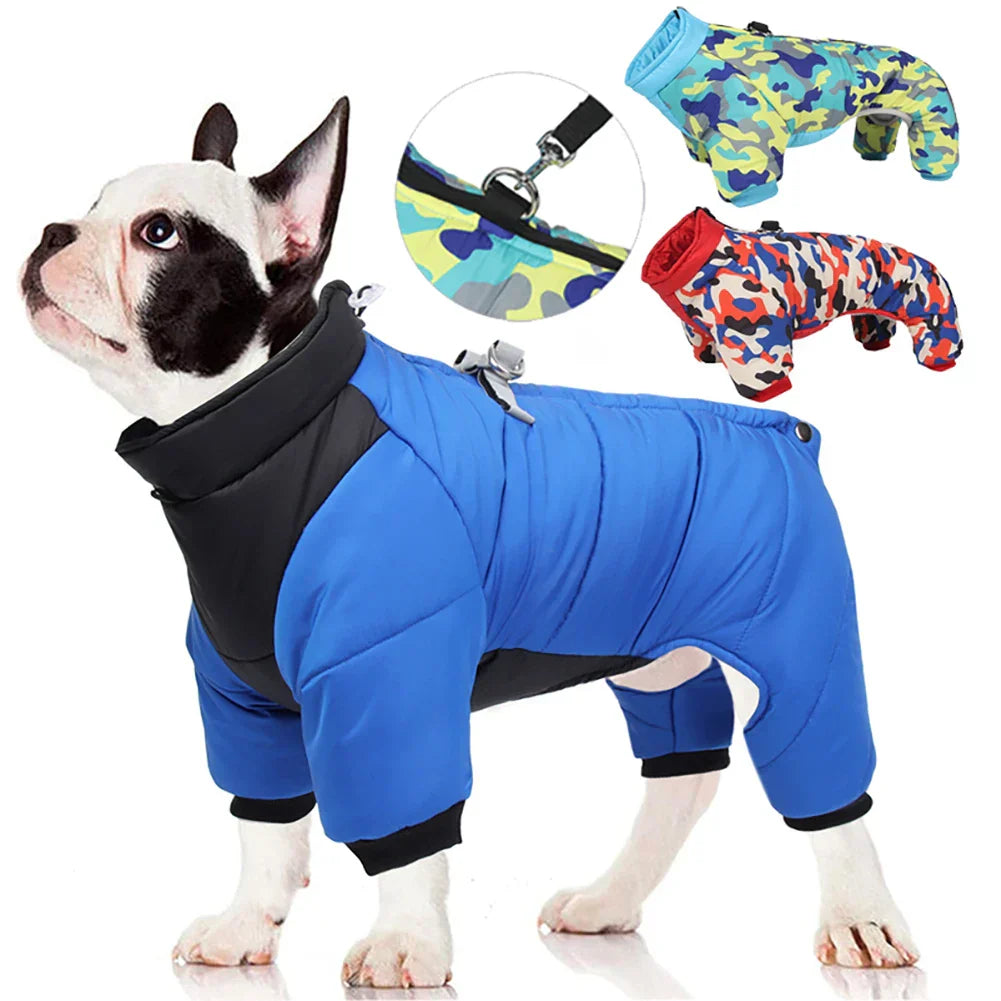 FurLuxe Waterproof Winter Coat with Harness - Dog Coat for Small and Medium-Sized Dogs