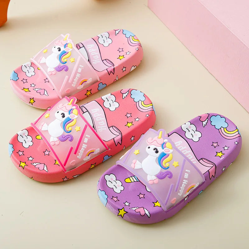 Pantofole Carine a Forma di Unicorno per Bambini – Ideali per Uso Interno e in Bagno
