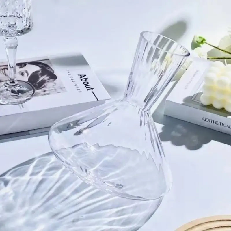 Decanter in Cristallo LuxeSwirl | Caraffa Rotante in Vetro a 360° per Vino, Whiskey e Champagne