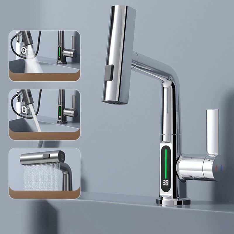 AquaLuxe Precision Faucet | Rubinetto Retrattile Rotante a 360° con 5 Modalità di Spruzzo per Cucina e Bagno