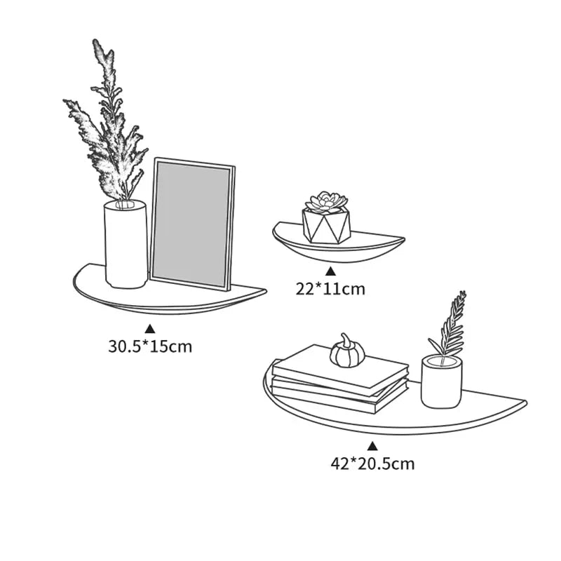 WoodVogue Mensola Pendente Semicircolare | Mensola in legno premium per esposizione e stoccaggio del proiettore