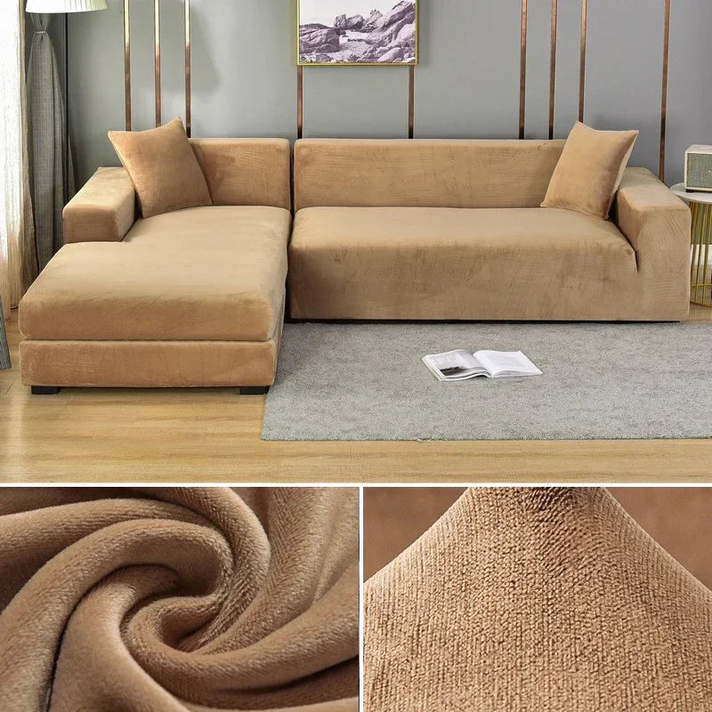 Copertura per Divano in Velluto Stretch con Finitura Lussuosa – Sofina