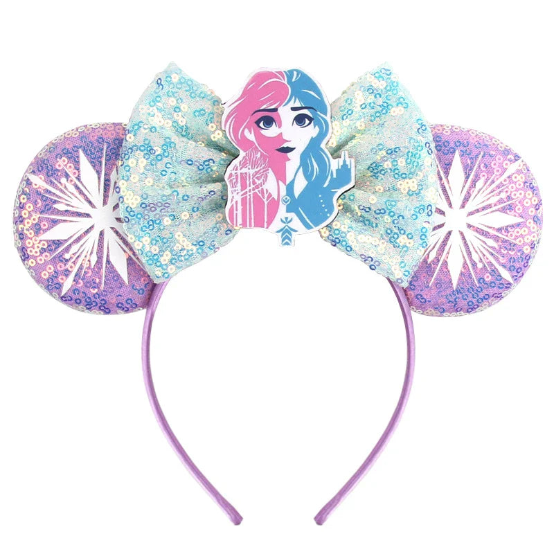 Accessori per Capelli Frozen – Cerchietti con Orecchie di Topolino di Elsa e Anna per Bambine