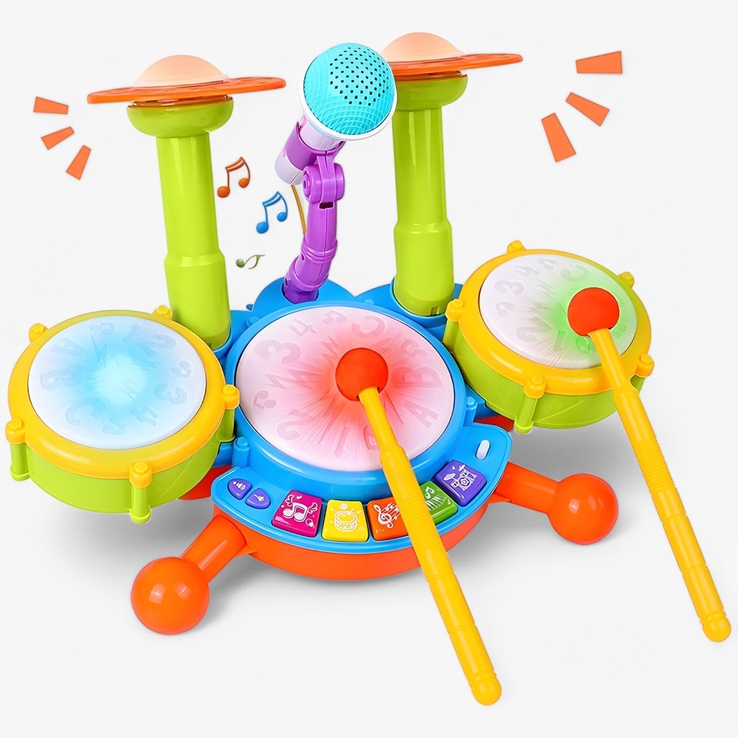 Set di Batteria Interattivo con Microfono per Bambini – RhythmFun Mini