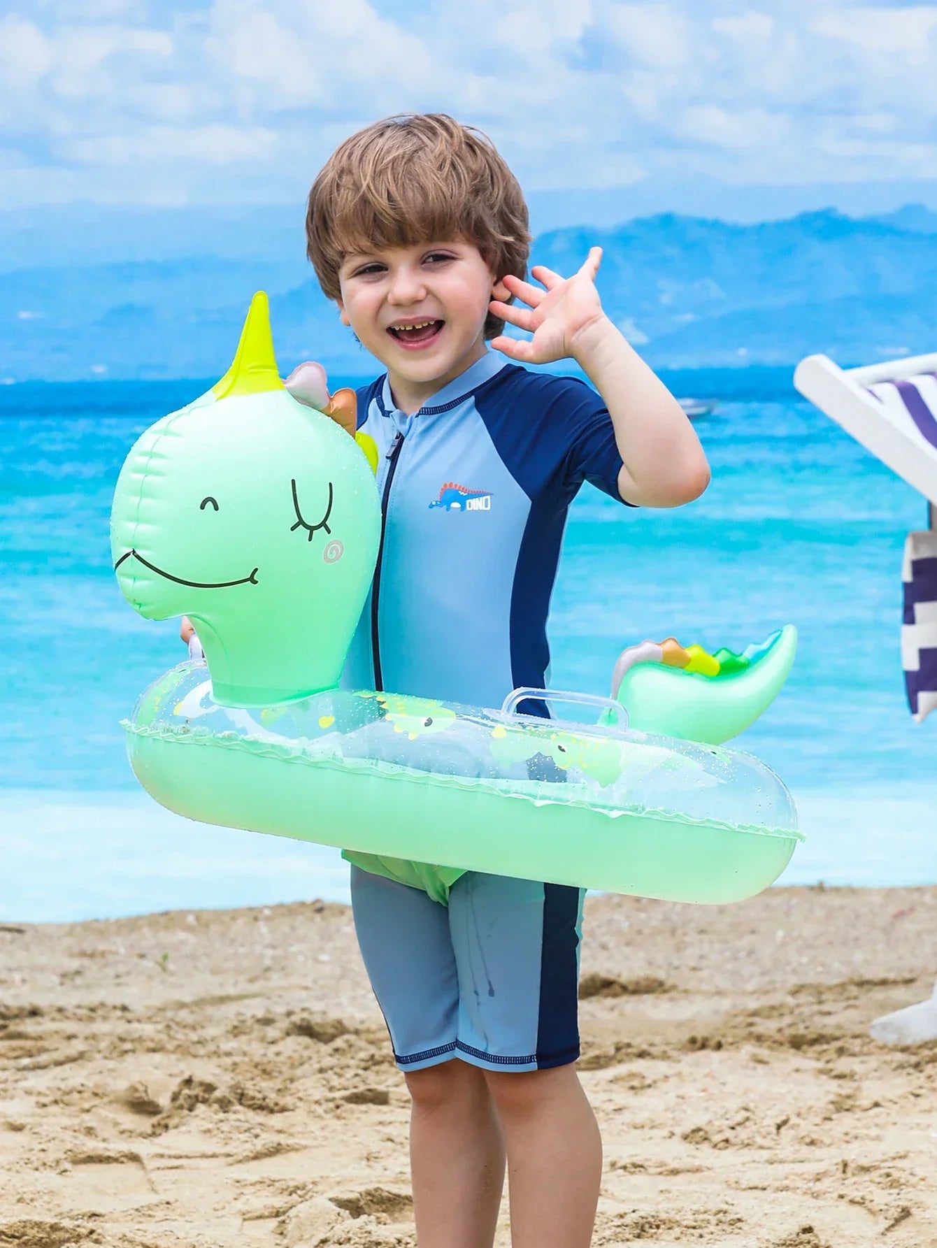 Anello Gonfiabile per Bambini – Anello a Forma di Dino per Divertimento Estivo e Attività in Piscina