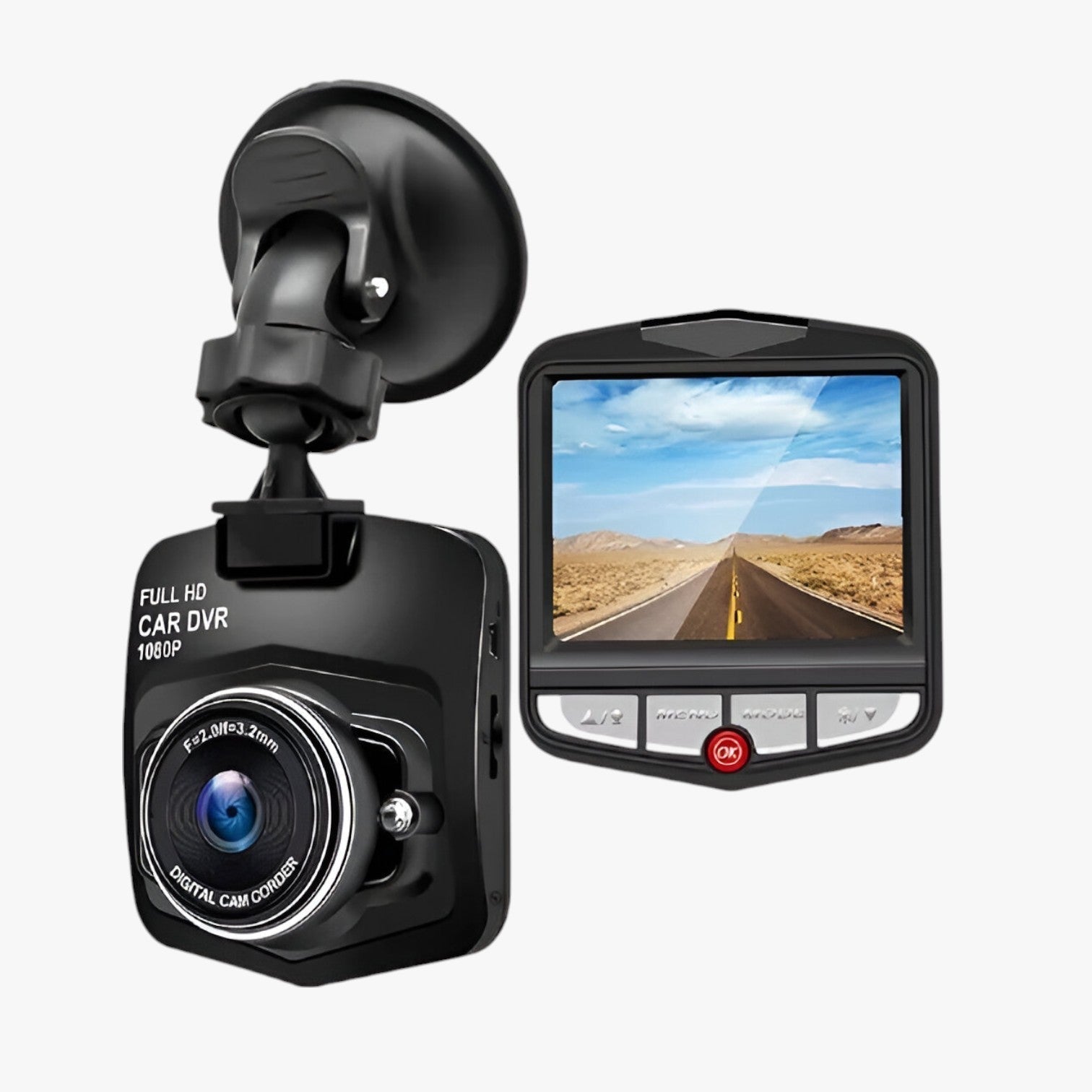 Dashcam compatta 1080p HD – Visione Notturna con Registrazione in Loop