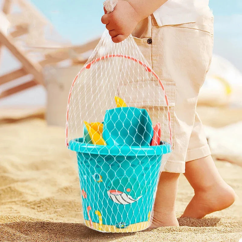 Set di Giocattoli da Spiaggia per Bambini – Secchiello, Palette, Bottiglia d'Acqua e Altro per Divertimento Estivo