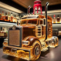 Bottiglia di Whiskey a Forma di Camion Semirimorchio Unica