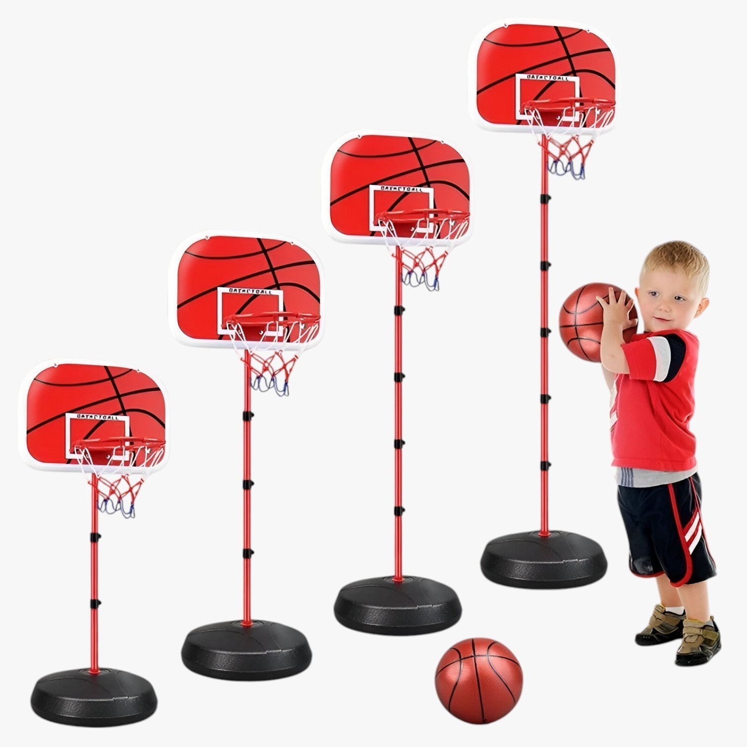 Canestro da Basket per Bambini Regolabile in Altezza – Divertimento per Gioco Indoor e Outdoor