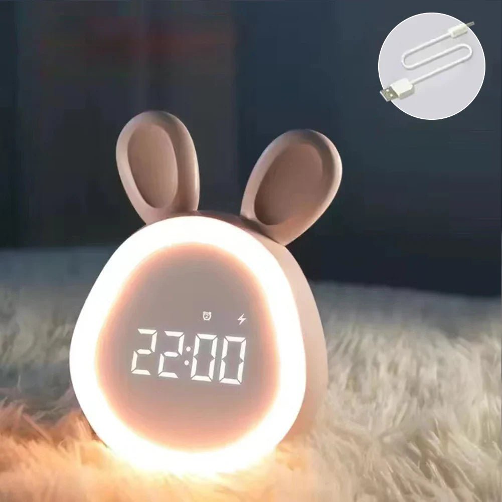 Sveglia per bambini a forma di coniglio con luce notturna LED - BunniGlow