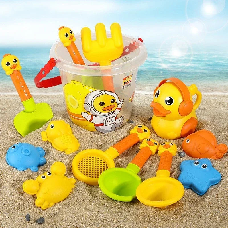 Set di Giocattoli da Spiaggia per Bambini – Secchiello, Palette, Bottiglia d'Acqua e Altro per Divertimento Estivo
