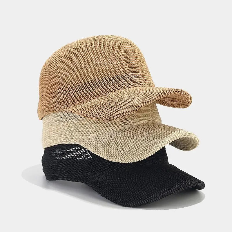 Cappello da Sole Intrecciato alla Moda con Visiera Larga - Stile SunWeave