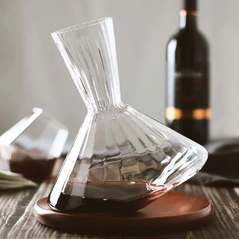Decanter in Cristallo LuxeSwirl | Caraffa Rotante in Vetro a 360° per Vino, Whiskey e Champagne